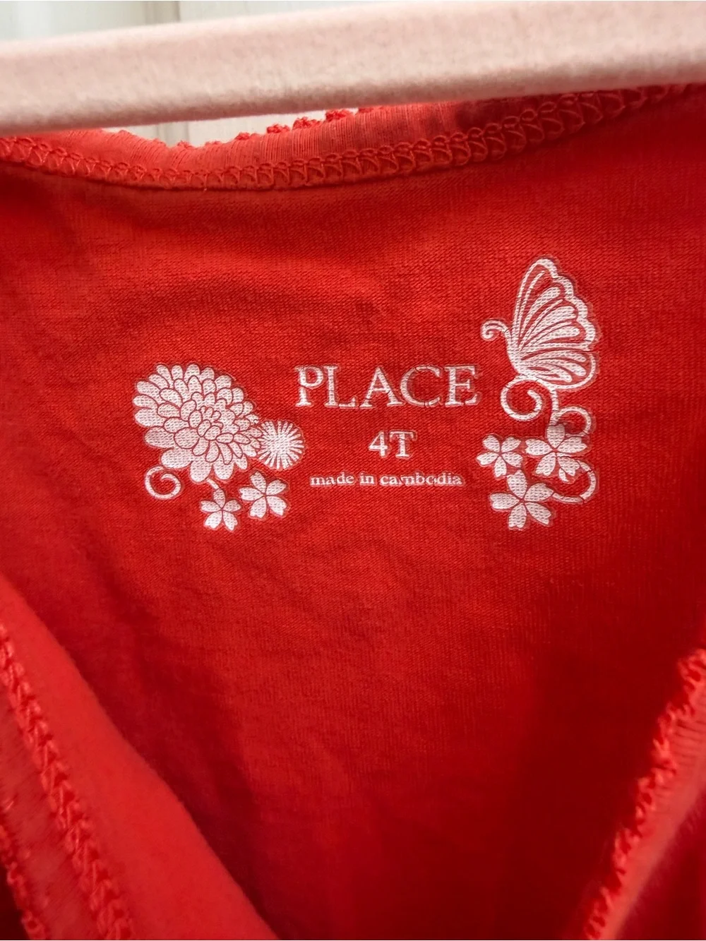 The Children's Place 4T Girls Red Lace-Trim Tank Top Blouse Shirt